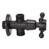 Angle Stop Valve Retro Copper Cross Handle Water Stop Valve for Bathroom Toilet Kitchen Faucet