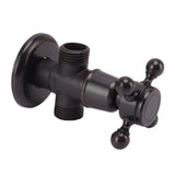 Angle Stop Valve Retro Copper Cross Handle Water Stop Valve for Bathroom Toilet Kitchen Faucet