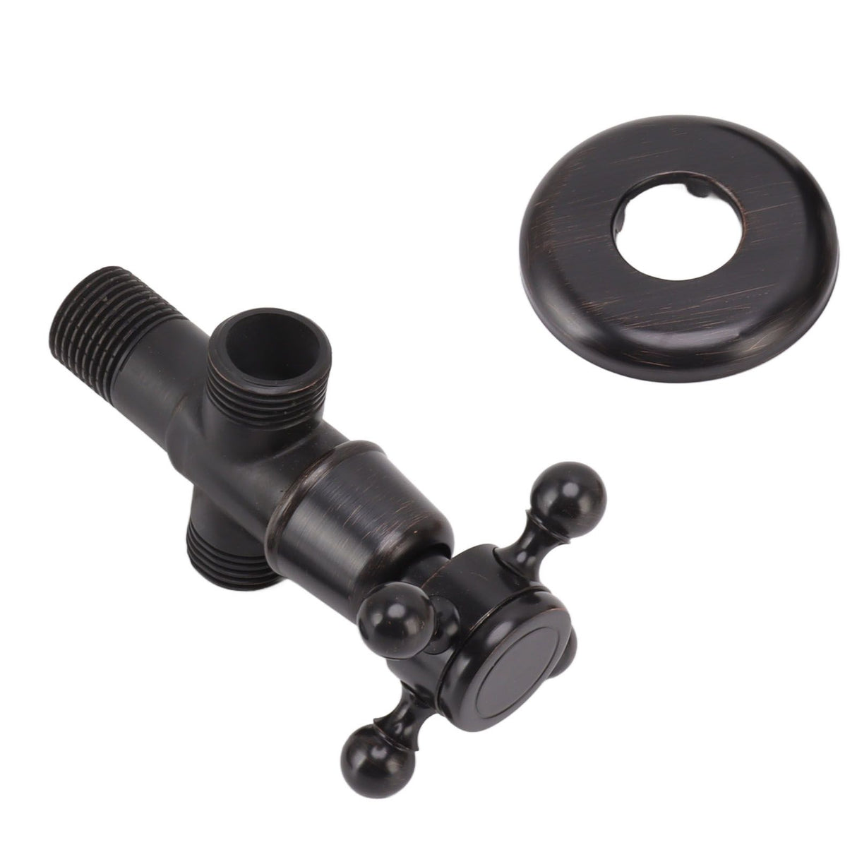 Angle Stop Valve Retro Copper Cross Handle Water Stop Valve for Bathroom Toilet Kitchen Faucet