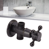 Angle Stop Valve Retro Copper Cross Handle Water Stop Valve for Bathroom Toilet Kitchen Faucet
