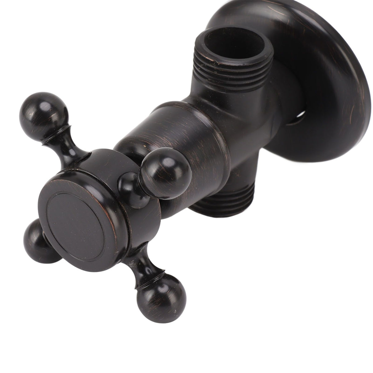 Angle Stop Valve Retro Copper Cross Handle Water Stop Valve for Bathroom Toilet Kitchen Faucet