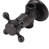 Angle Stop Valve Retro Copper Cross Handle Water Stop Valve for Bathroom Toilet Kitchen Faucet - Extra Image