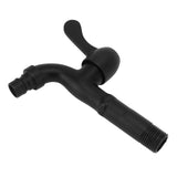 Water Faucet 304 Stainless Steel G1/2 Caliber Wall Mounted Long Style Single Cold Water Tap Black Washing Machine Faucet - Front View
