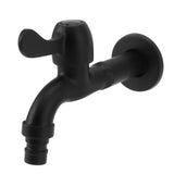 Water Faucet 304 Stainless Steel G1/2 Caliber Wall Mounted Long Style Single Cold Water Tap Black Washing Machine Faucet