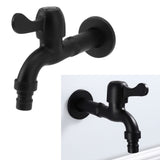 Water Faucet 304 Stainless Steel G1/2 Caliber Wall Mounted Long Style Single Cold Water Tap Black Washing Machine Faucet
