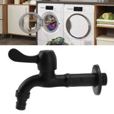 Water Faucet 304 Stainless Steel G1/2 Caliber Wall Mounted Long Style Single Cold Water Tap Black Washing Machine Faucet