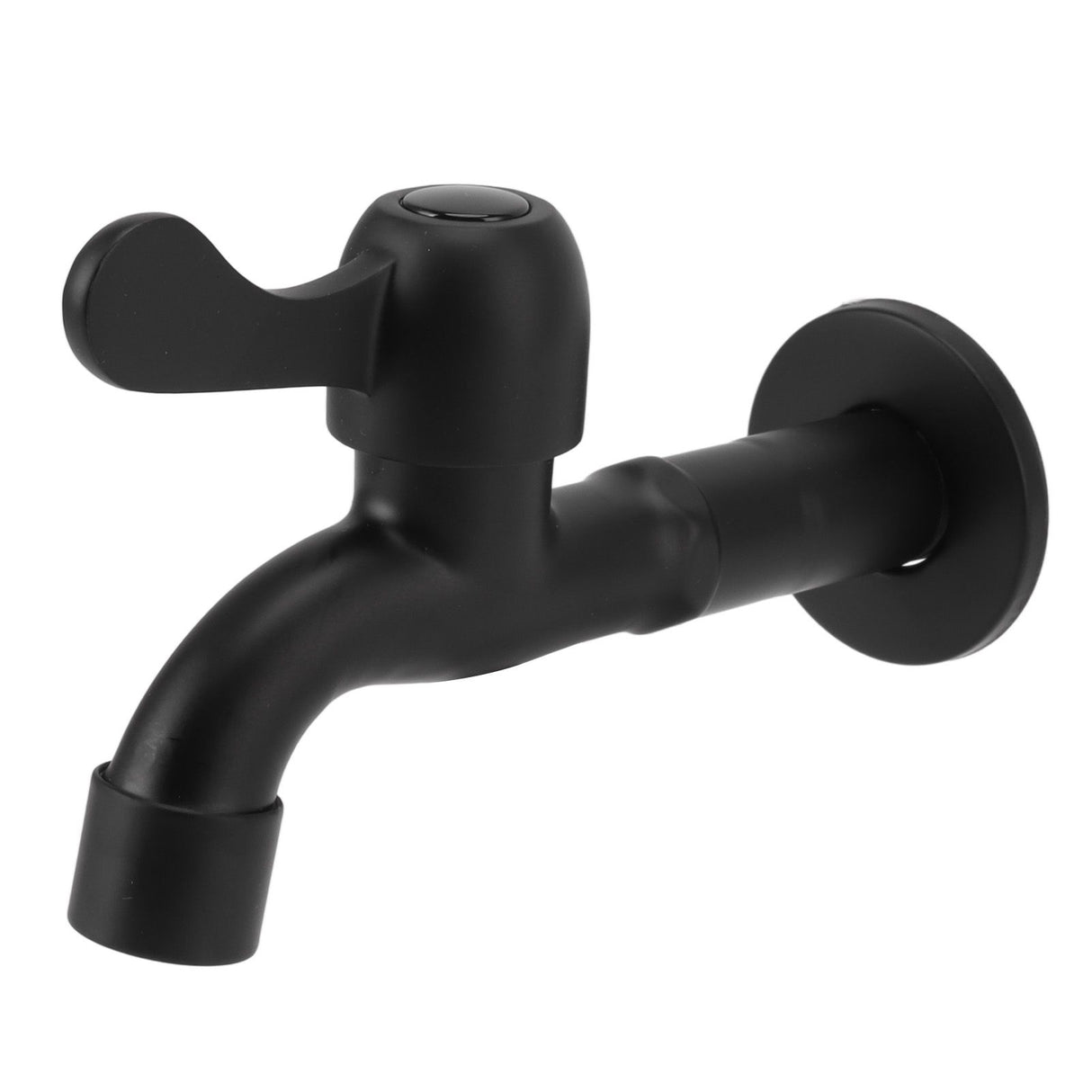 Water Faucet 304 Stainless Steel G1/2 Caliber Wall Mounted Long Style Single Cold Water Tap Black Mop Tank Faucet