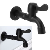 Water Faucet 304 Stainless Steel G1/2 Caliber Wall Mounted Long Style Single Cold Water Tap Black Mop Tank Faucet