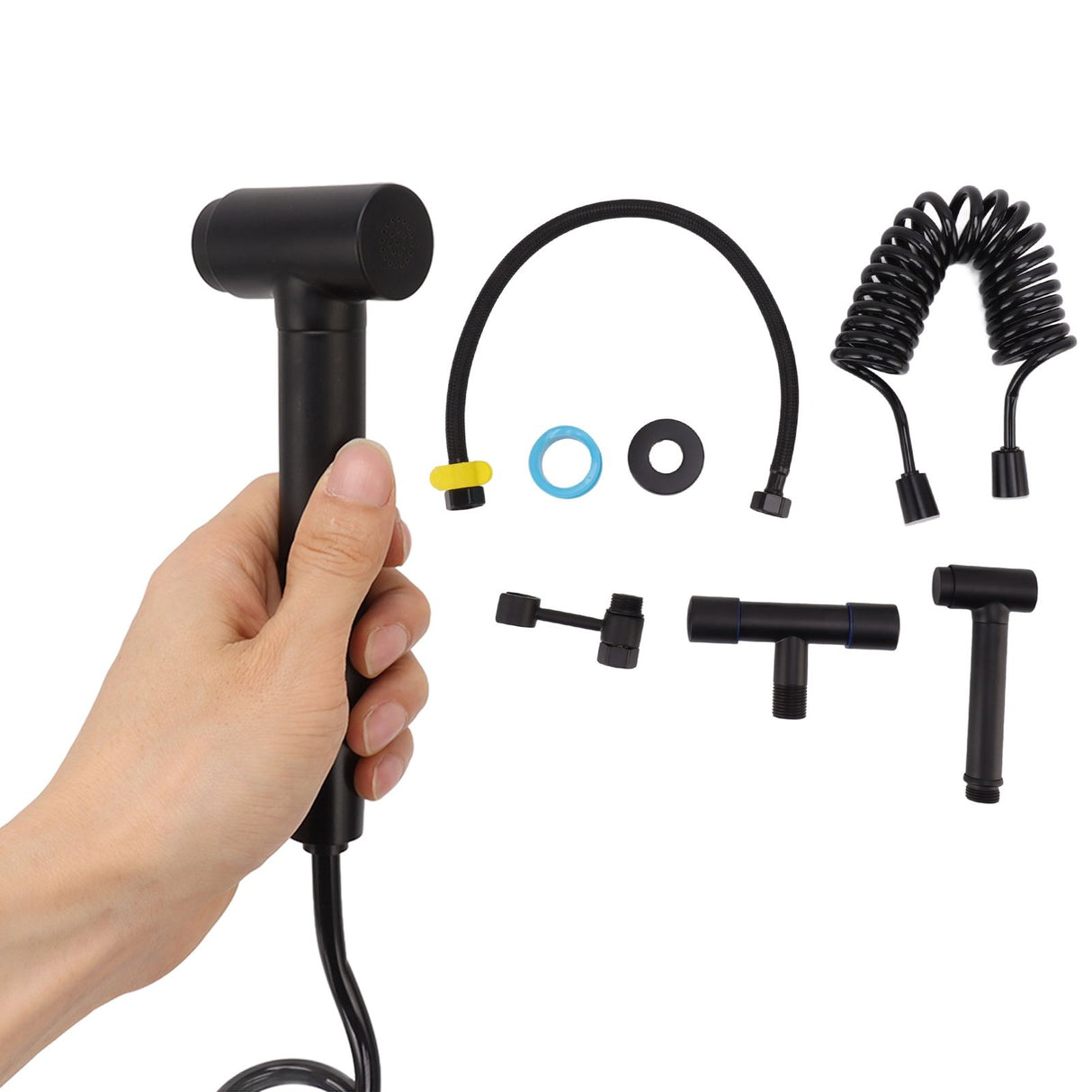 Bathroom Handheld Bidet Sprayer Kit Bidet Toilet Sprayer with Hose for Women Feminine Wash Black