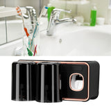 Toothbrush Shelf Drilling Free Toothbrush Holder Rack with Automatic Toothpaste Dispenser Black - Extra Image