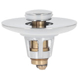 Bathroom Sink Stopper Press Popping Up Anti Clogging Brass Stainless Steel Basin Sink Drain Plug - Front View