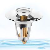 Bathroom Sink Stopper Press Popping Up Anti Clogging Brass Stainless Steel Basin Sink Drain Plug - Extra Image