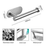 Kitchen Paper Roll Hanger Punch Free Wire Drawing Bathroom Tissue Holder Preservative Film Storage Holder 16cm - Extra Image