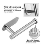 Kitchen Paper Roll Hanger Punch Free Wire Drawing Bathroom Tissue Holder Preservative Film Storage Holder 16cm - Extra Image