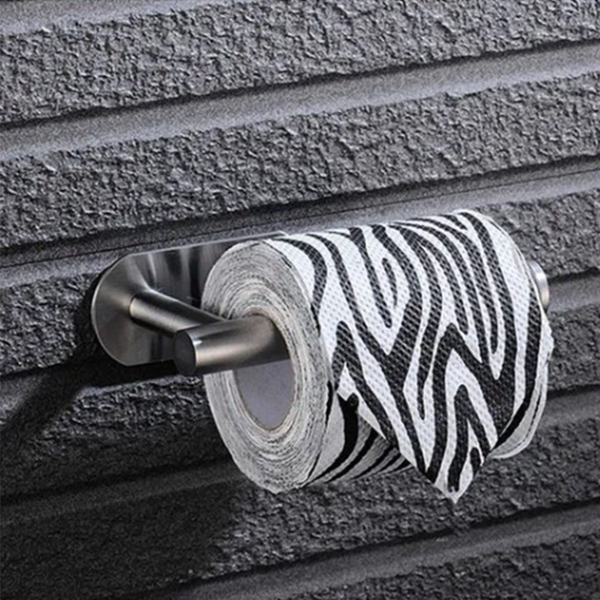 Kitchen Paper Roll Hanger Punch Free Wire Drawing Bathroom Tissue Holder Preservative Film Storage Holder 16cm