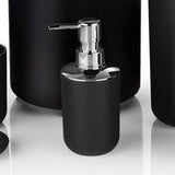 Trash Can Toothbrush Holder Set Toilet Brush Soap Box Lotion Dispenser Black Hotel Bathroom Accessories - Side View