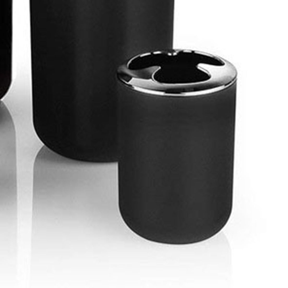 Trash Can Toothbrush Holder Set Toilet Brush Soap Box Lotion Dispenser Black Hotel Bathroom Accessories