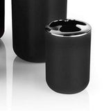 Trash Can Toothbrush Holder Set Toilet Brush Soap Box Lotion Dispenser Black Hotel Bathroom Accessories