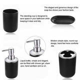 Trash Can Toothbrush Holder Set Toilet Brush Soap Box Lotion Dispenser Black Hotel Bathroom Accessories