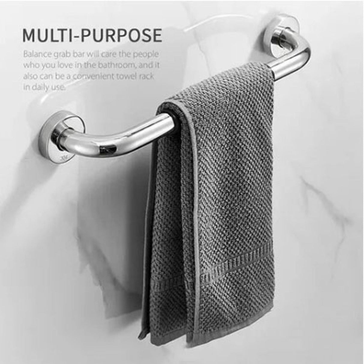 Safety Grab Bar 33.5cm Bathroom Anti Slipping Shower Handle Stainless Steel Silicone Cover Grab Bar