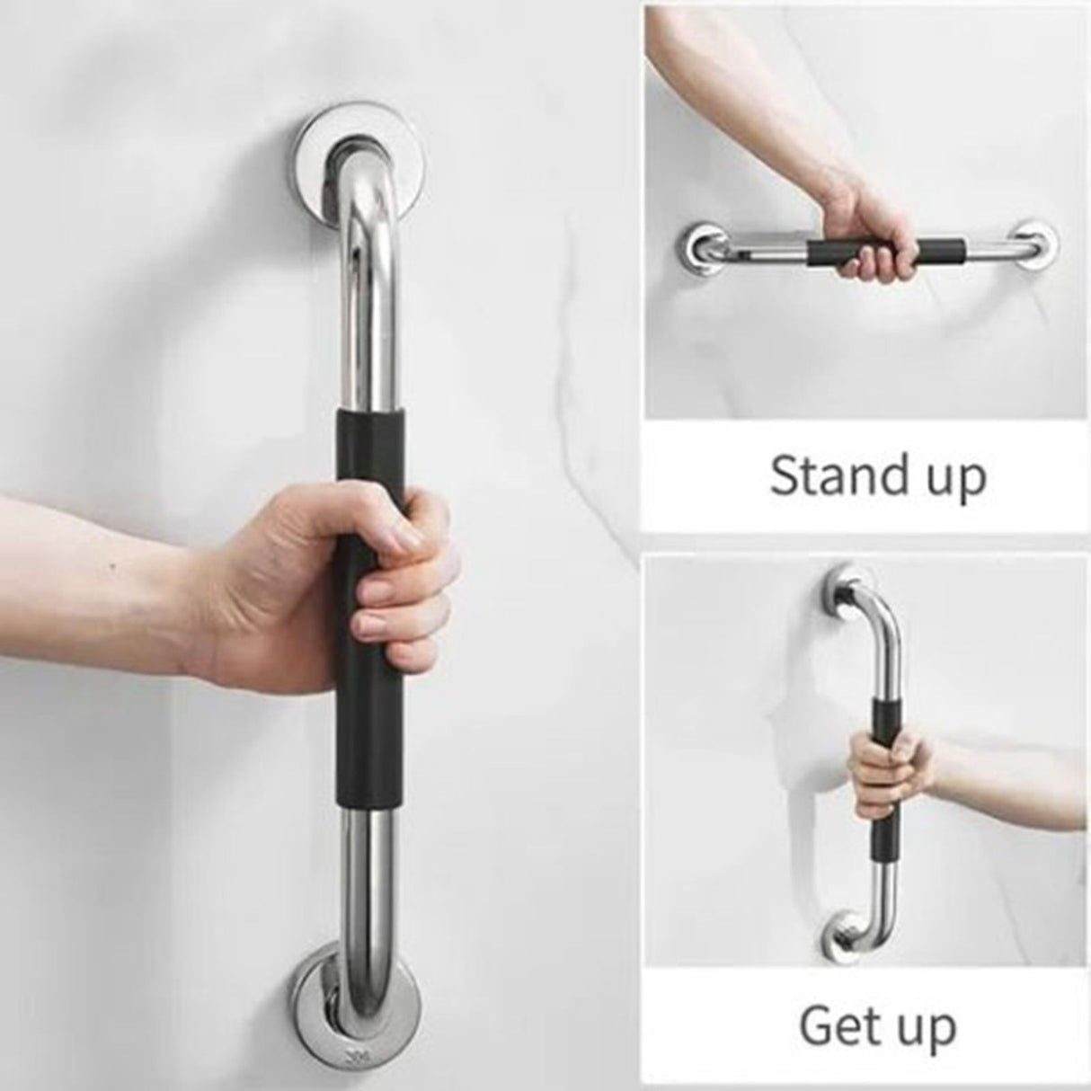 Safety Grab Bar 33.5cm Bathroom Anti Slipping Shower Handle Stainless Steel Silicone Cover Grab Bar