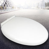 Slow Close Toilet Seat Thickened White PP Quick Installation Household Toilet Lid for Replacement - Rear View