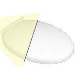 Slow Close Toilet Seat Thickened White PP Quick Installation Household Toilet Lid for Replacement