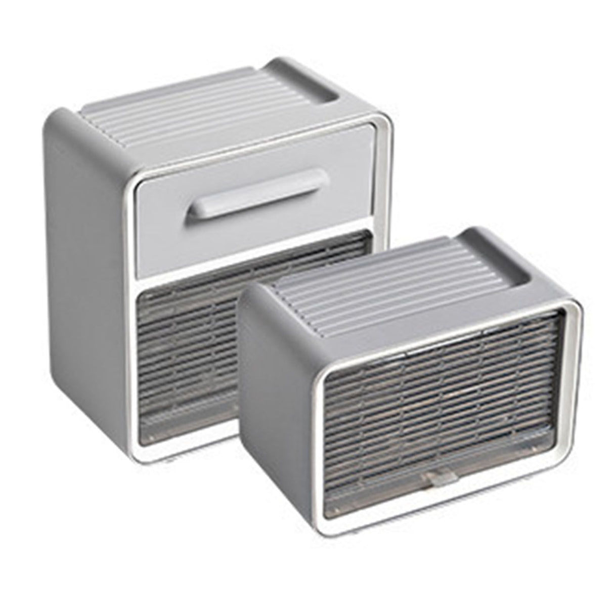 Toilet Paper Holder Wall Mount Waterproof Storage Box PP with Drawer for Bathroom Grey