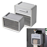 Toilet Paper Holder Wall Mount Waterproof Storage Box PP with Drawer for Bathroom Grey - Top-Down View