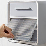 Toilet Paper Holder Wall Mount Waterproof Storage Box PP with Drawer for Bathroom Grey