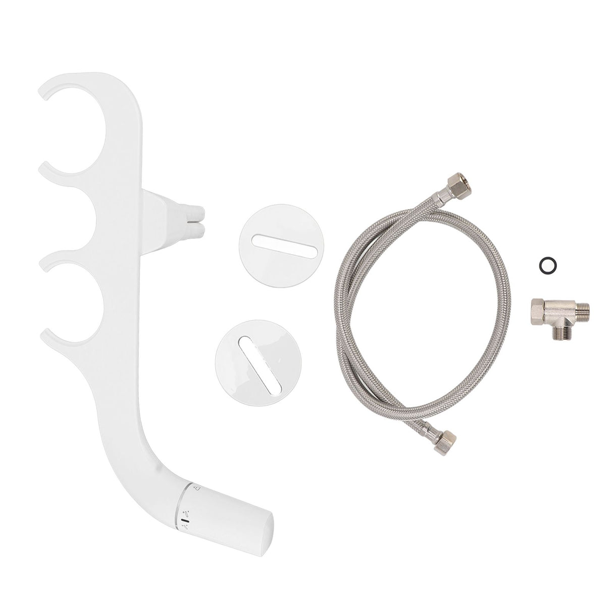 Ultra Slim Bidet Toilet Seat Attachment Dual Nozzle Self Cleaning Feminine Butt Wash Bidet Attachment 3/8 Inch Tee