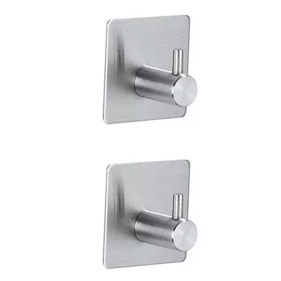 5 Pieces Bathroom Hardware Accessories Set Towel Rack Paper Holder Hook Adhesive Hook Multifunction Bathroom Set Silver