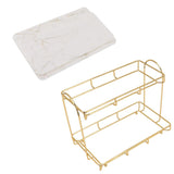 Bathroom Storage Rack Gold White 2 Tier Makeup Shelf Humanized Structure Anti Slip Counter Organizer S - Top-Down View