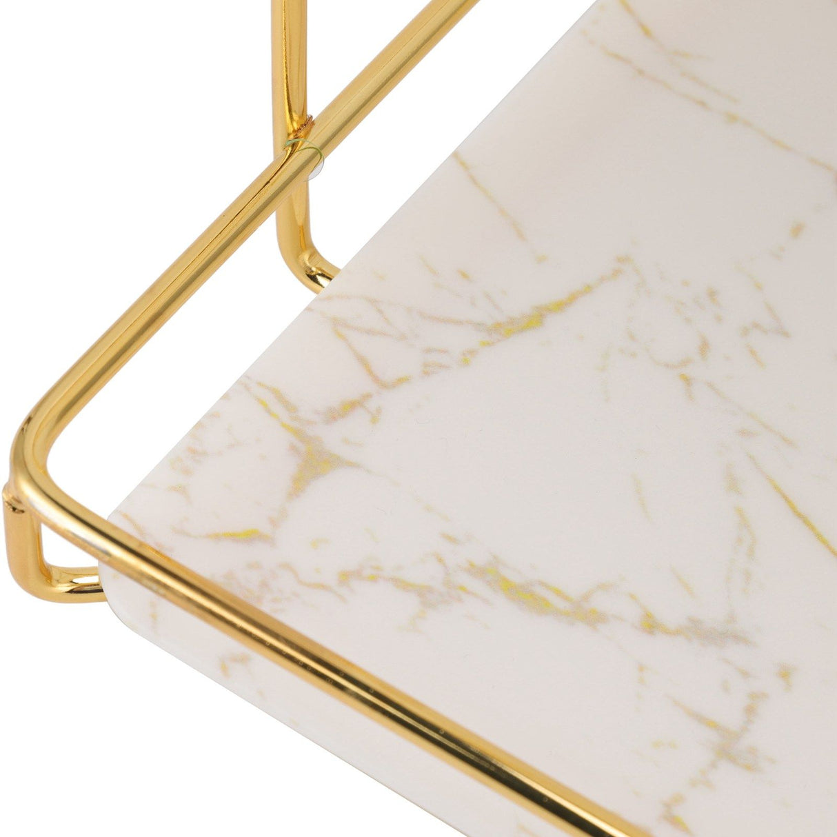 Bathroom Storage Rack Gold White 2 Tier Makeup Shelf Humanized Structure Anti Slip Counter Organizer S