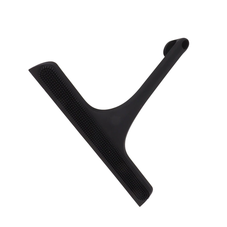 Glass Wiper with Non Slip Handle Silicone Window Cleaner Squeegee for Bathroom Windows Kitchen Mirror Black