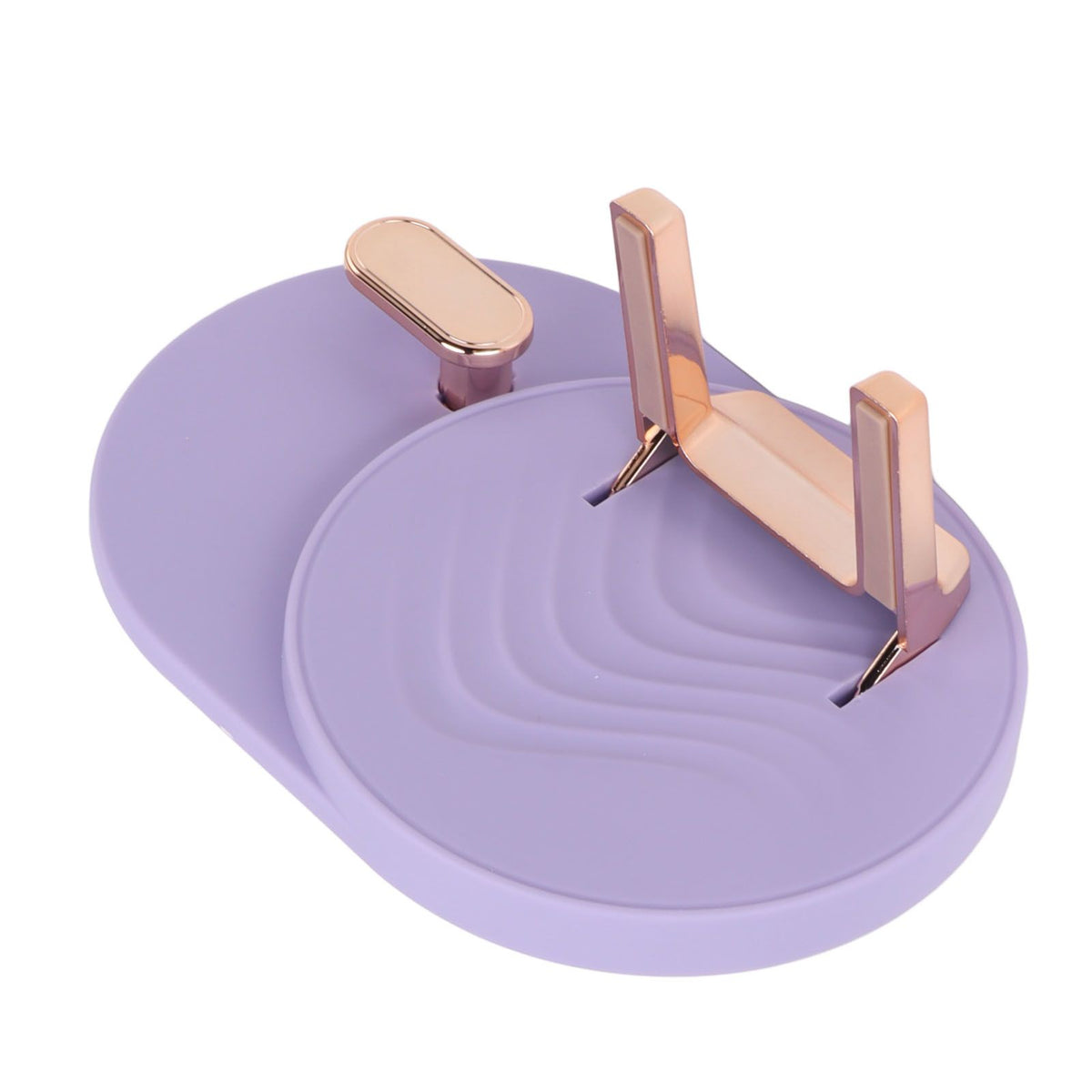 Hair Dryer Shelf Wall Mounted Space Saving Punching Free Cable Storage Blow Dryer Holder for Bathroom Purple