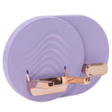 Hair Dryer Shelf Wall Mounted Space Saving Punching Free Cable Storage Blow Dryer Holder for Bathroom Purple - Low Angle