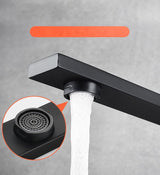 Black Bathroom Faucet Stainless Steel Modern Waterfall Sink Faucet For Home Hotel 2 Hoses