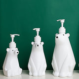Soap Dispenser Bottle Cute Bear Shape Large Capacity Pump Dispenser Bottle for Bathroom Kitchen S (8.5x19cm/3.3x7.5in) (300ML) - Side View