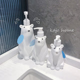 Soap Dispenser Bottle Cute Bear Shape Large Capacity Pump Dispenser Bottle for Bathroom Kitchen S (8.5x19cm/3.3x7.5in) (300ML)