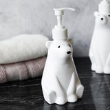 Soap Dispenser Bottle Cute Bear Shape Large Capacity Pump Dispenser Bottle for Bathroom Kitchen S (8.5x19cm/3.3x7.5in) (300ML) - 45-Degree Angle