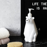 Soap Dispenser Bottle Cute Bear Shape Large Capacity Pump Dispenser Bottle for Bathroom Kitchen S (8.5x19cm/3.3x7.5in) (300ML)