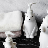 Soap Dispenser Bottle Cute Bear Shape Large Capacity Pump Dispenser Bottle for Bathroom Kitchen S (8.5x19cm/3.3x7.5in) (300ML)
