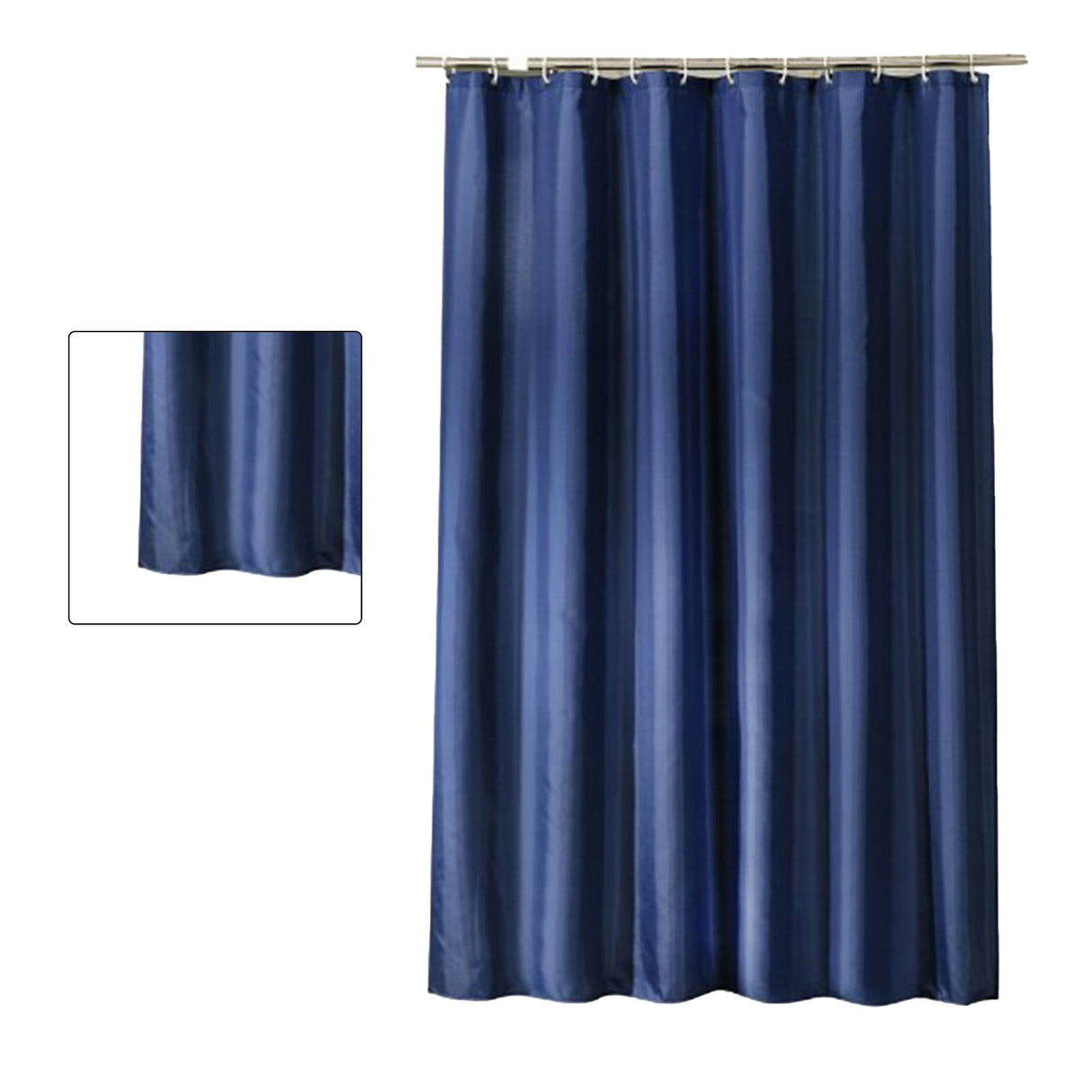 Waterproof Shower Curtain with Hooks Modern Thicken Polyester Shower Curtain for Home Hotel Bathroom Dark Blue
