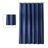 Waterproof Shower Curtain with Hooks Modern Thicken Polyester Shower Curtain for Home Hotel Bathroom Dark Blue - Side View