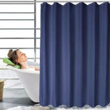 Waterproof Shower Curtain with Hooks Modern Thicken Polyester Shower Curtain for Home Hotel Bathroom Dark Blue