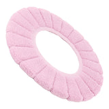 Toilet Seating Cover Warm Soft Comfortable Washable Reusable Non Slip Toilet Seating Pad Replacement Pink - Side View