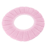 Toilet Seating Cover Warm Soft Comfortable Washable Reusable Non Slip Toilet Seating Pad Replacement Pink - Top-Down View