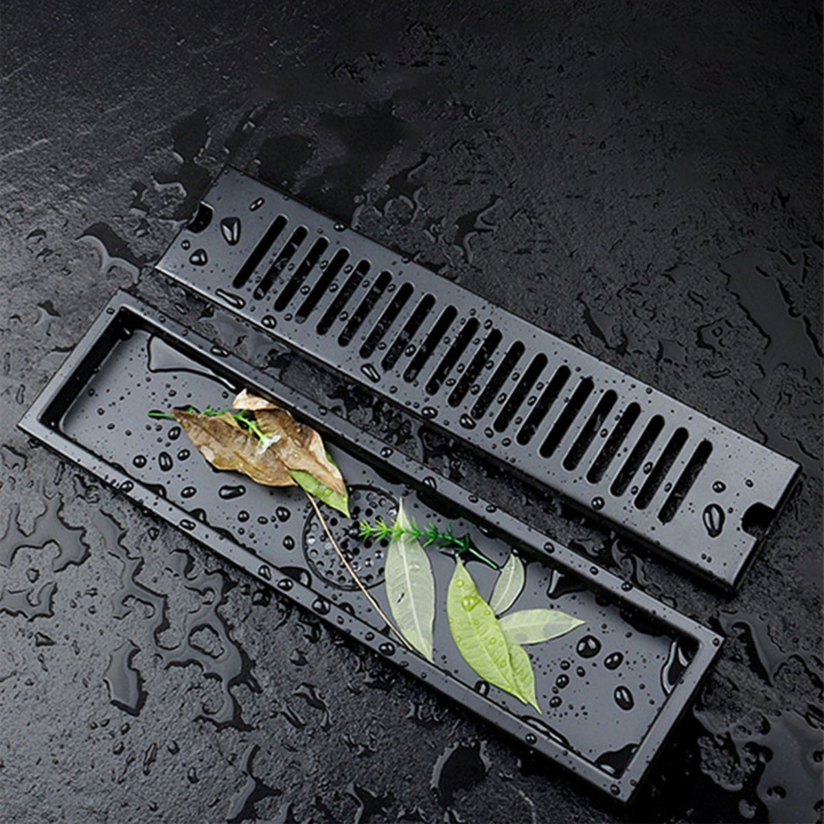 Rectangular Floor Drain 304 Stainless Steel Smooth Surface Fast Drainage Deodorant Shower Linear Drain for Home