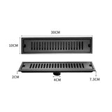 Rectangular Floor Drain 304 Stainless Steel Smooth Surface Fast Drainage Deodorant Shower Linear Drain for Home
